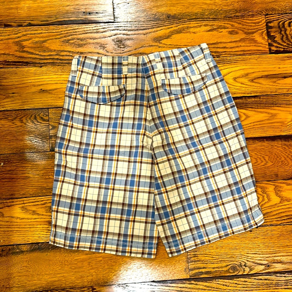 GAP MENS PLAID COTTON FLAT FRONT SHORTS WITH BACK POCKETS THAT SNAP SIZE 32 - Picture 5 of 7